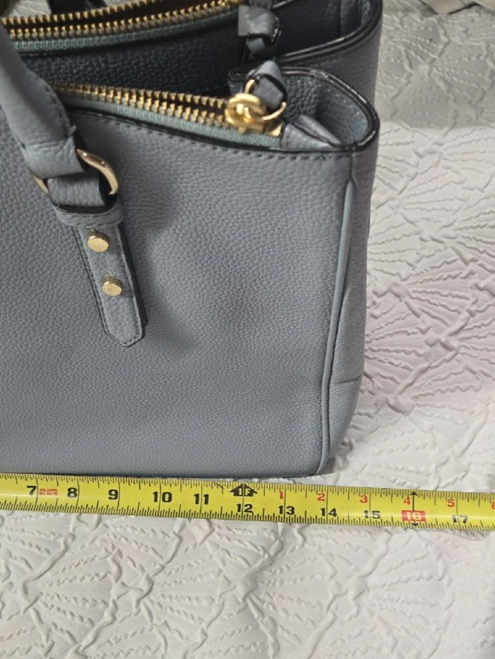 Kate Spade Mulberry Street Leighann Tote Bag Leather Lakesedge Gray Blue